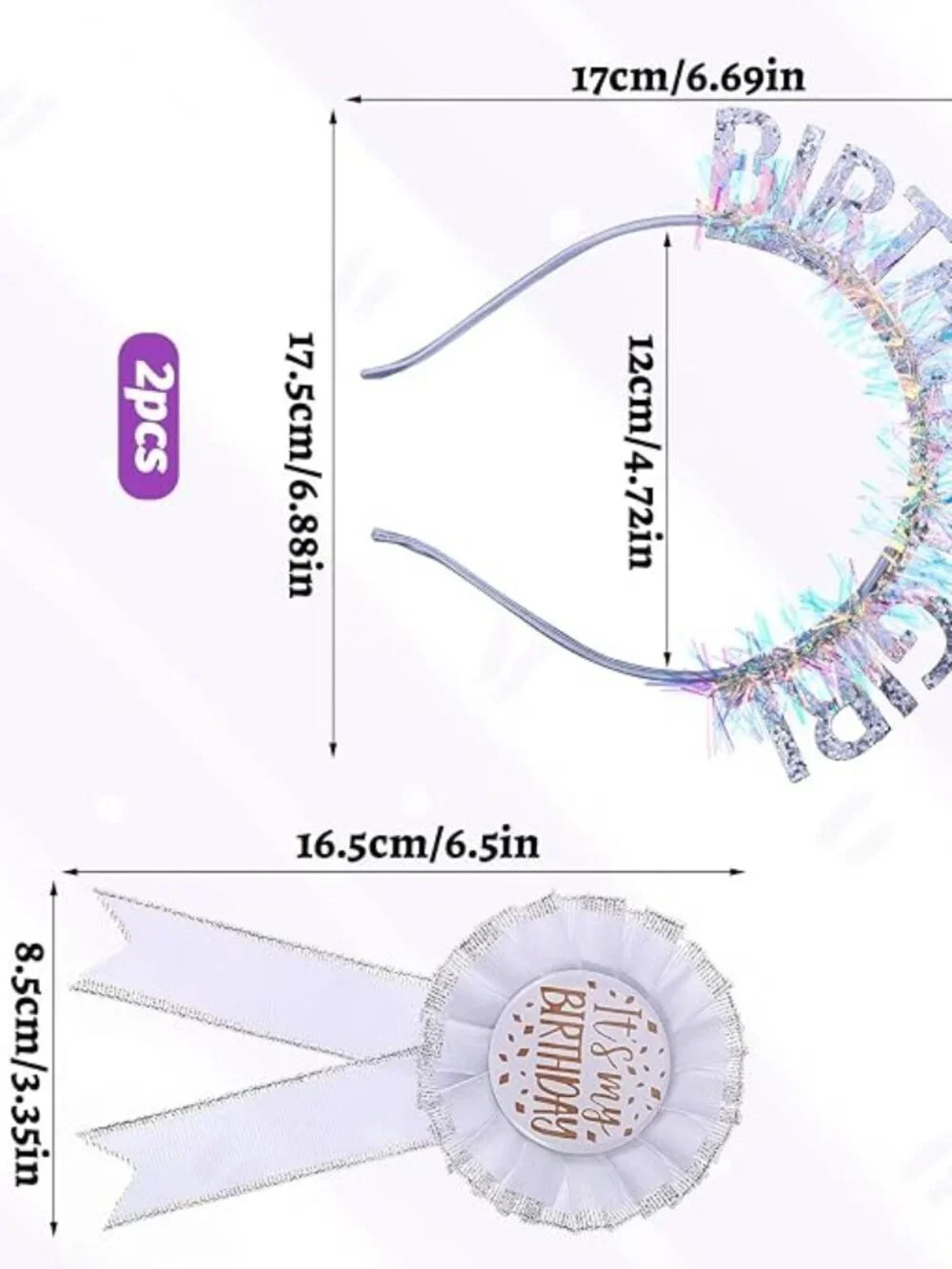 ✨New Birthday Girl Headband Crown + “It’s My Birthday” Brooch Pin Set🩷